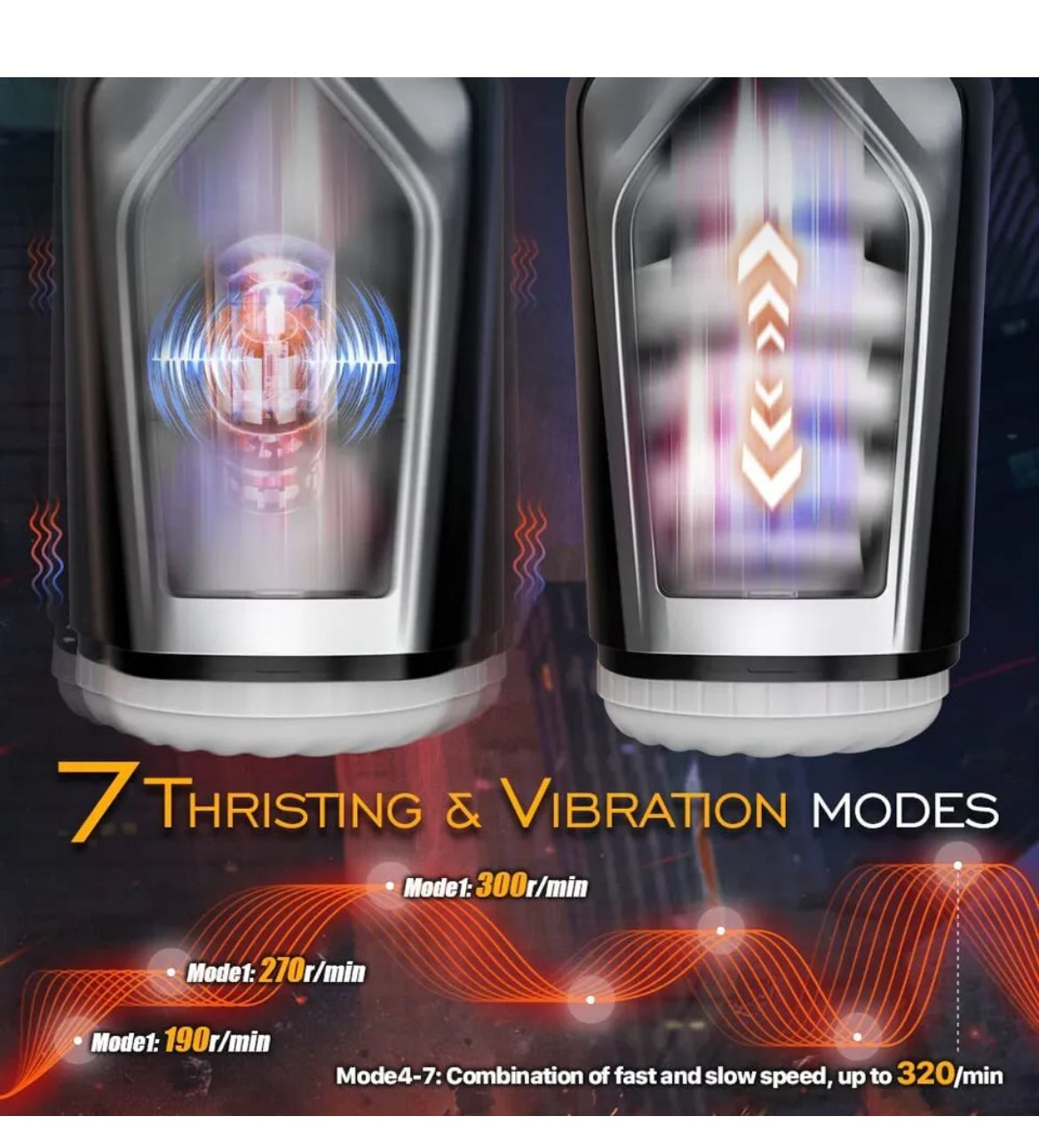 Male Masturbater Automatic HandsFree Vibrating Cup Thrusting Stroker Men Sex Toy