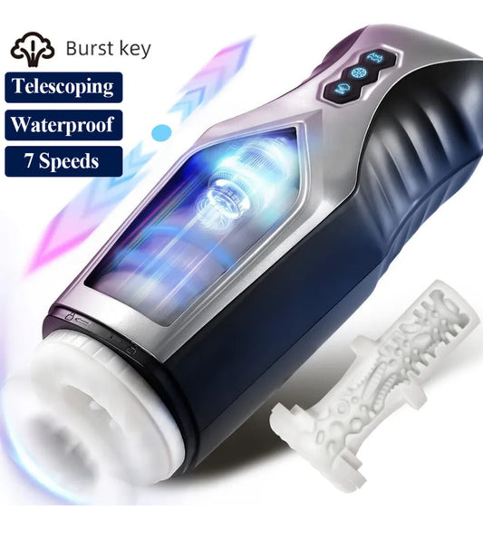 Male Masturbater Automatic HandsFree Vibrating Cup Thrusting Stroker Men Sex Toy